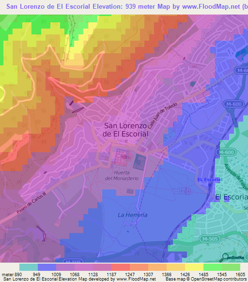 San Lorenzo de El Escorial,Spain Elevation Map