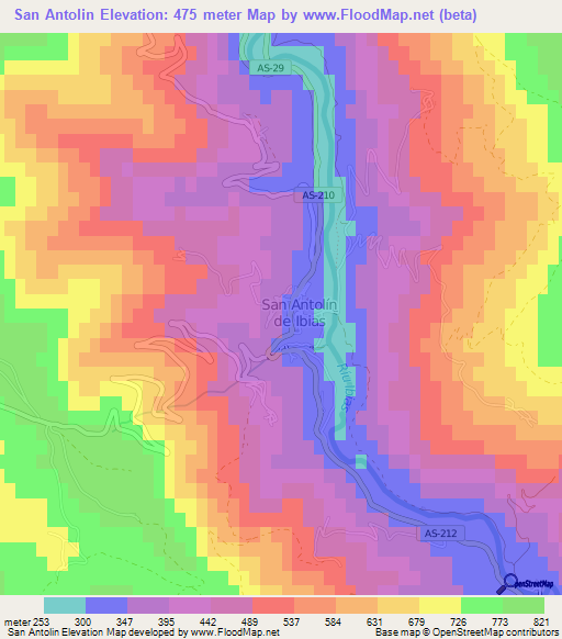 San Antolin,Spain Elevation Map