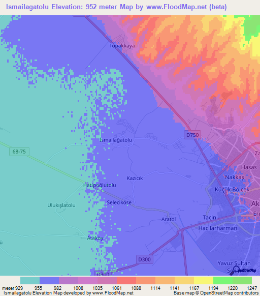 Ismailagatolu,Turkey Elevation Map