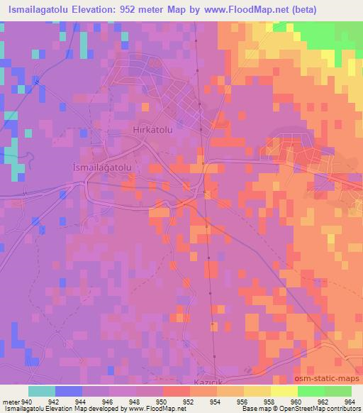 Ismailagatolu,Turkey Elevation Map