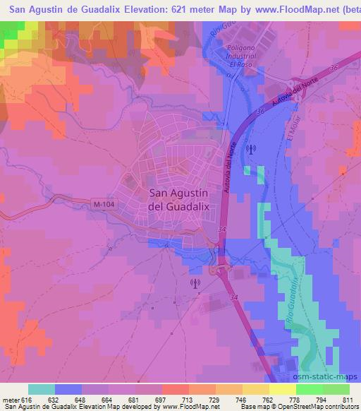 San Agustin de Guadalix,Spain Elevation Map