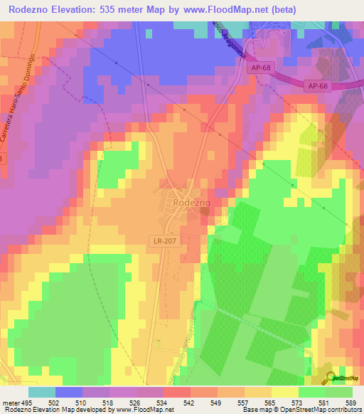 Rodezno,Spain Elevation Map