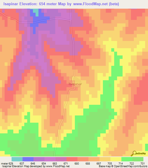 Isapinar,Turkey Elevation Map