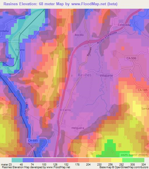 Rasines,Spain Elevation Map