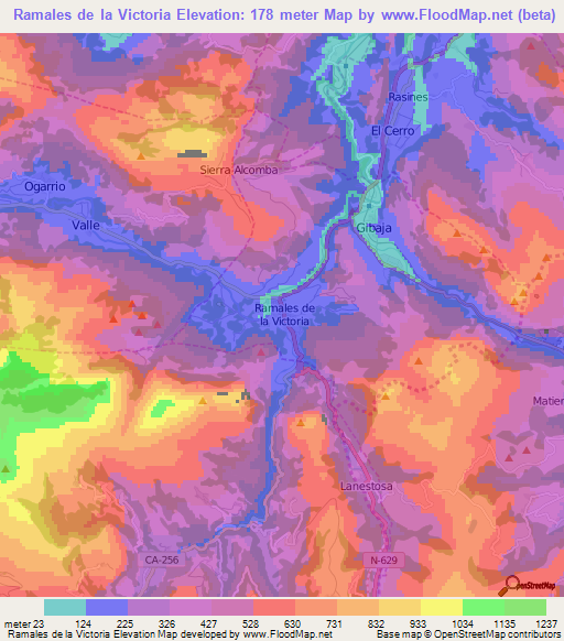 Ramales de la Victoria,Spain Elevation Map