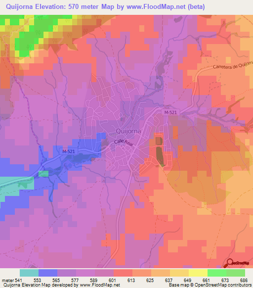 Quijorna,Spain Elevation Map