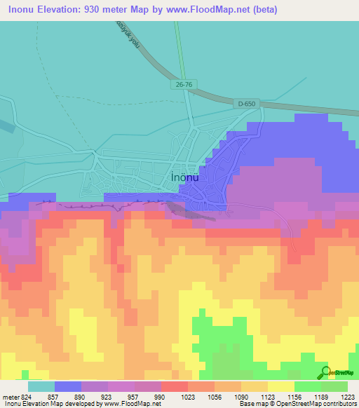 Inonu,Turkey Elevation Map