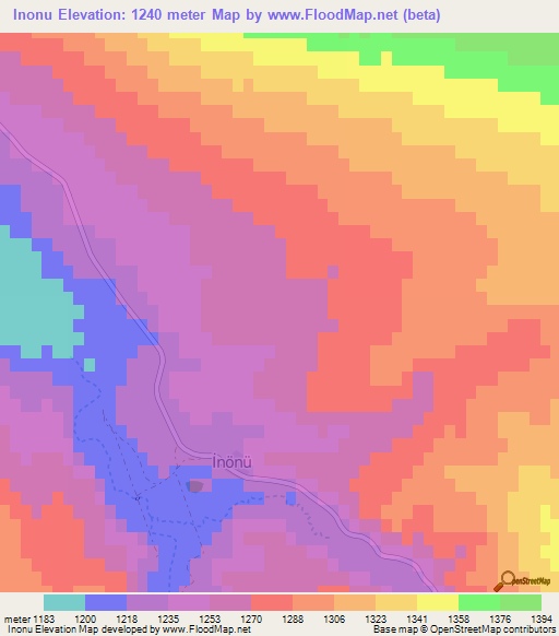 Inonu,Turkey Elevation Map