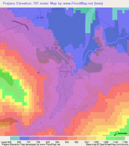 Prejano,Spain Elevation Map