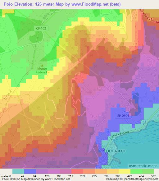 Poio,Spain Elevation Map