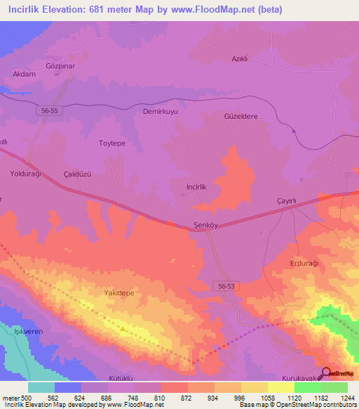 Incirlik,Turkey Elevation Map