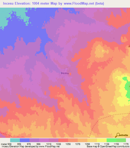 Incesu,Turkey Elevation Map