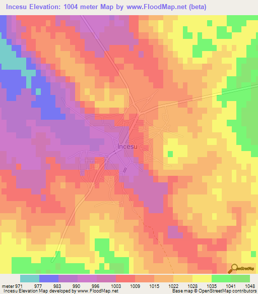 Incesu,Turkey Elevation Map