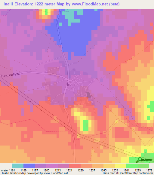 Inalli,Turkey Elevation Map