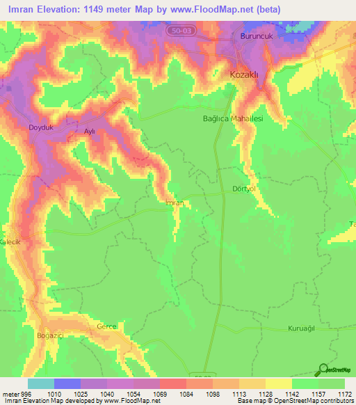 Imran,Turkey Elevation Map