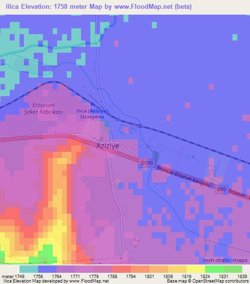 Ilica,Turkey Elevation Map