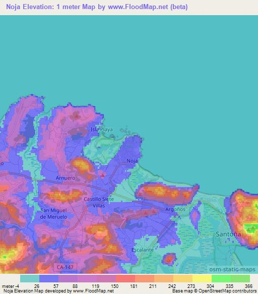 Noja,Spain Elevation Map