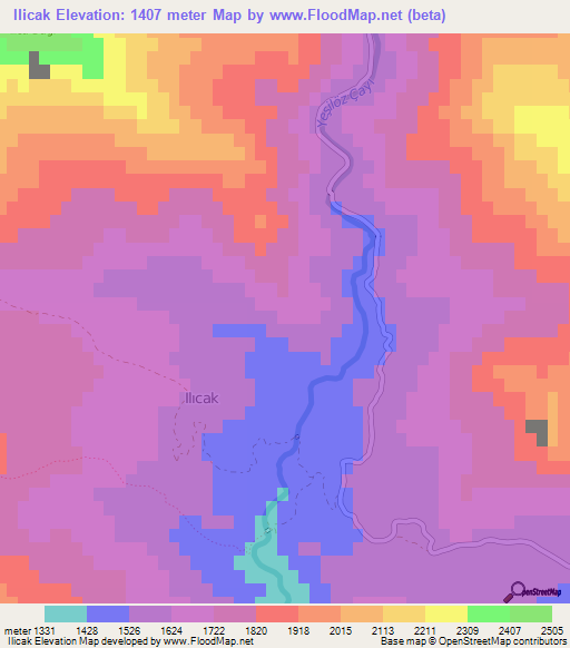 Ilicak,Turkey Elevation Map