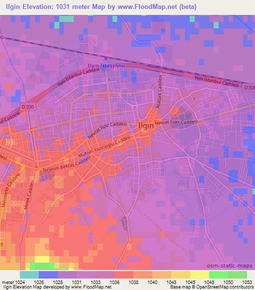 Ilgin,Turkey Elevation Map