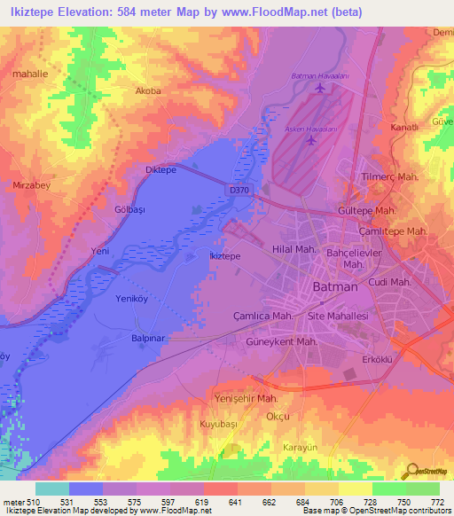 Ikiztepe,Turkey Elevation Map