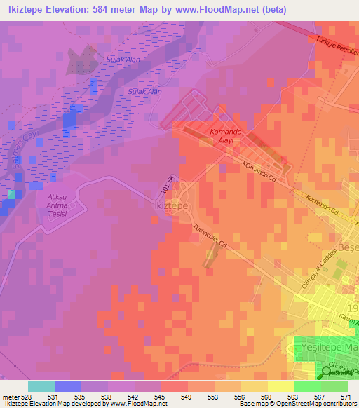 Ikiztepe,Turkey Elevation Map