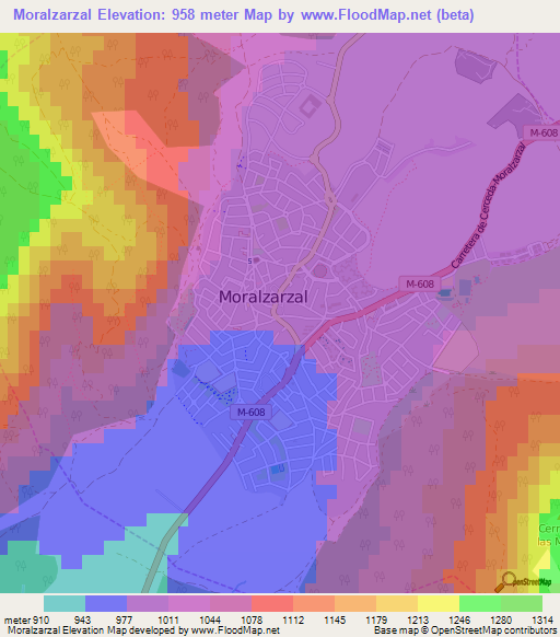 Moralzarzal,Spain Elevation Map