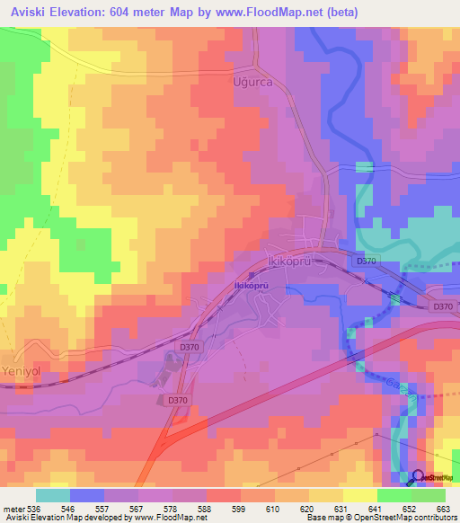 Aviski,Turkey Elevation Map