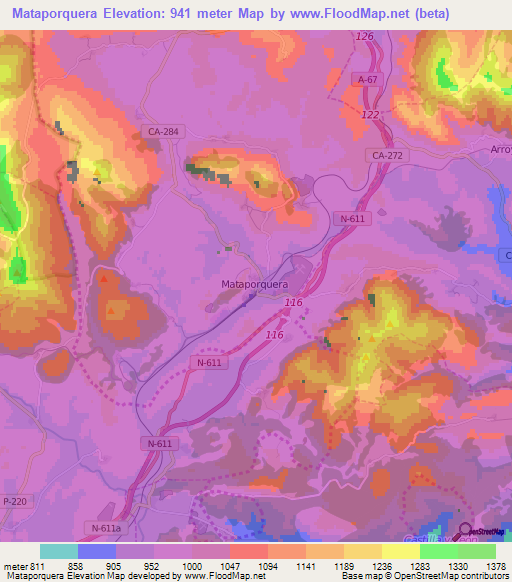 Mataporquera,Spain Elevation Map