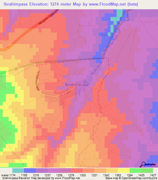 Ibrahimpasa,Turkey Elevation Map