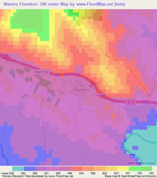 Maneru,Spain Elevation Map