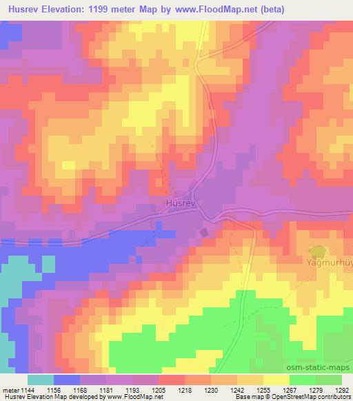 Husrev,Turkey Elevation Map