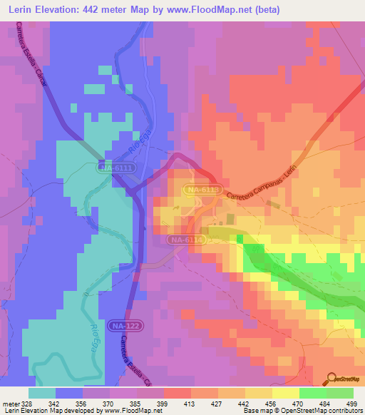 Lerin,Spain Elevation Map