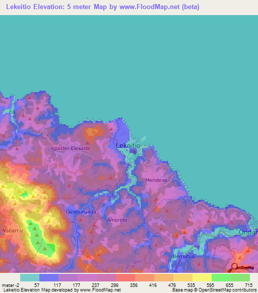 Lekeitio,Spain Elevation Map