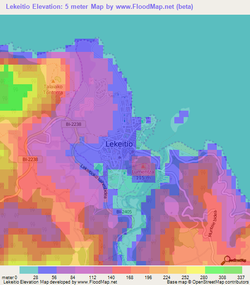 Lekeitio,Spain Elevation Map