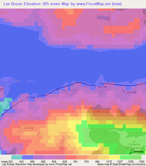 Las Rozas,Spain Elevation Map