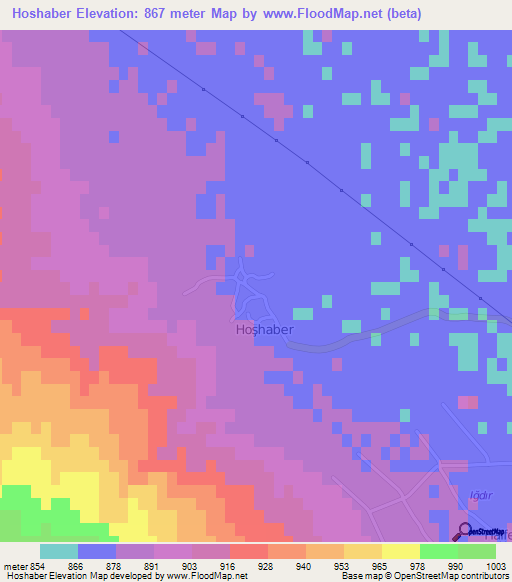 Hoshaber,Turkey Elevation Map