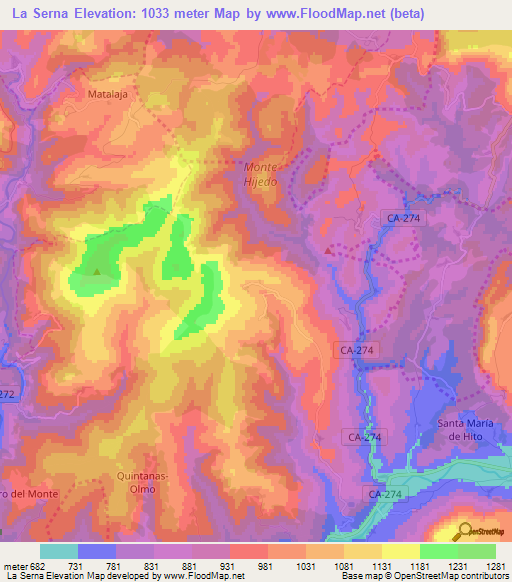 La Serna,Spain Elevation Map