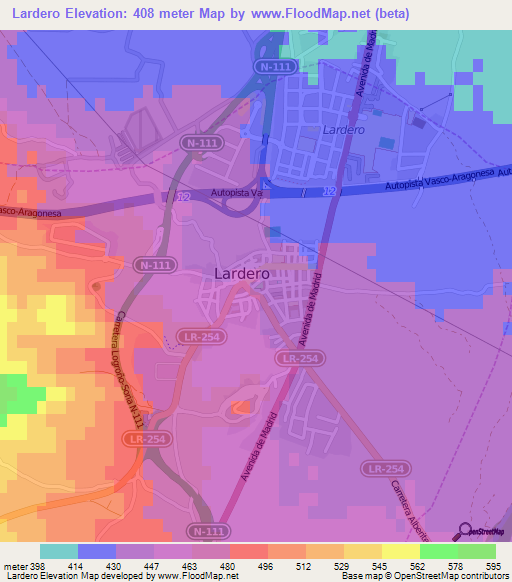 Lardero,Spain Elevation Map