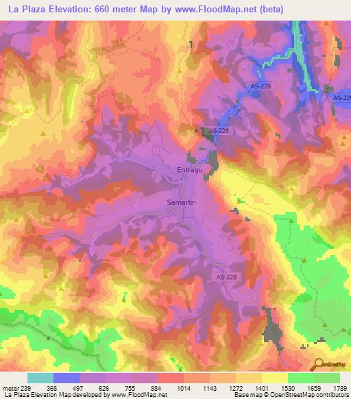 La Plaza,Spain Elevation Map