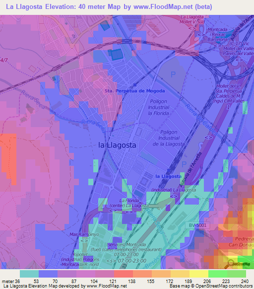 La Llagosta,Spain Elevation Map