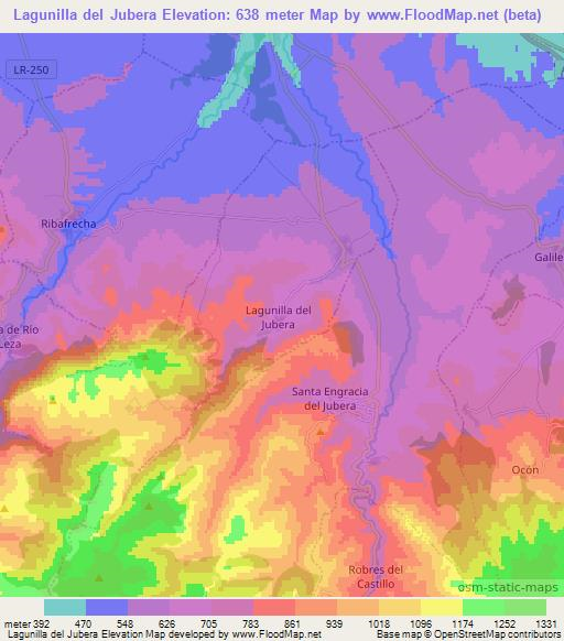 Lagunilla del Jubera,Spain Elevation Map