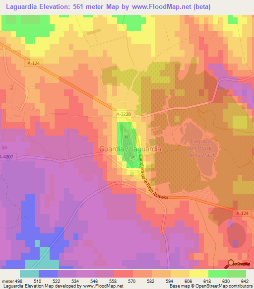 Laguardia,Spain Elevation Map