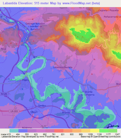 Labastida,Spain Elevation Map