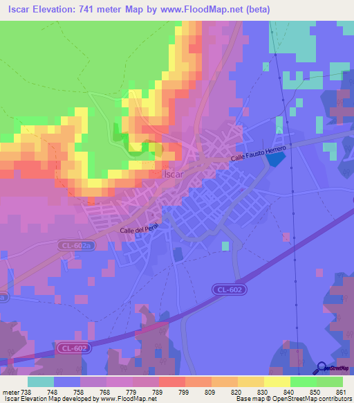 Iscar,Spain Elevation Map