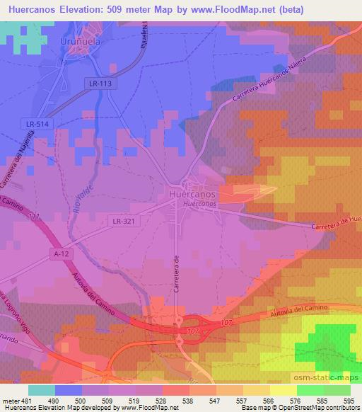 Huercanos,Spain Elevation Map