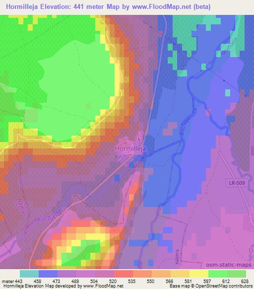 Hormilleja,Spain Elevation Map