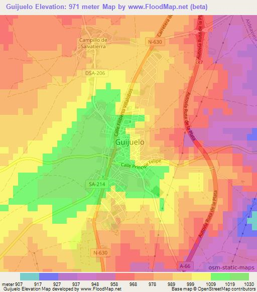 Guijuelo,Spain Elevation Map