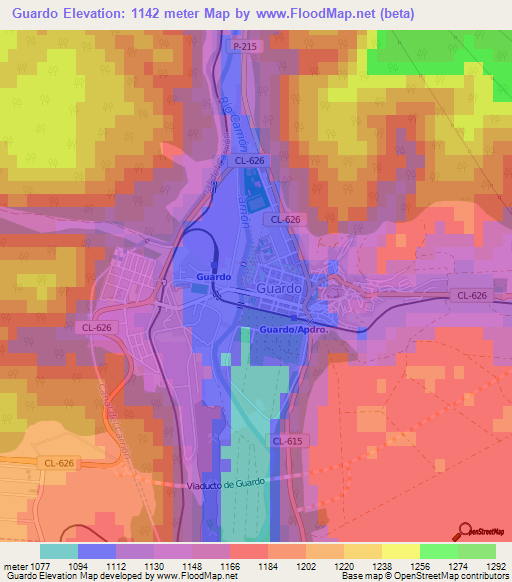 Guardo,Spain Elevation Map