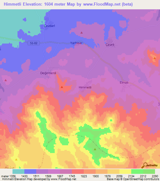 Himmetli,Turkey Elevation Map