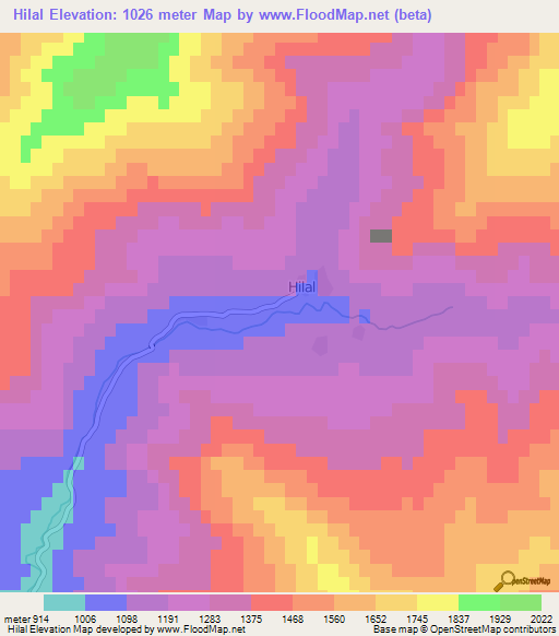 Hilal,Turkey Elevation Map